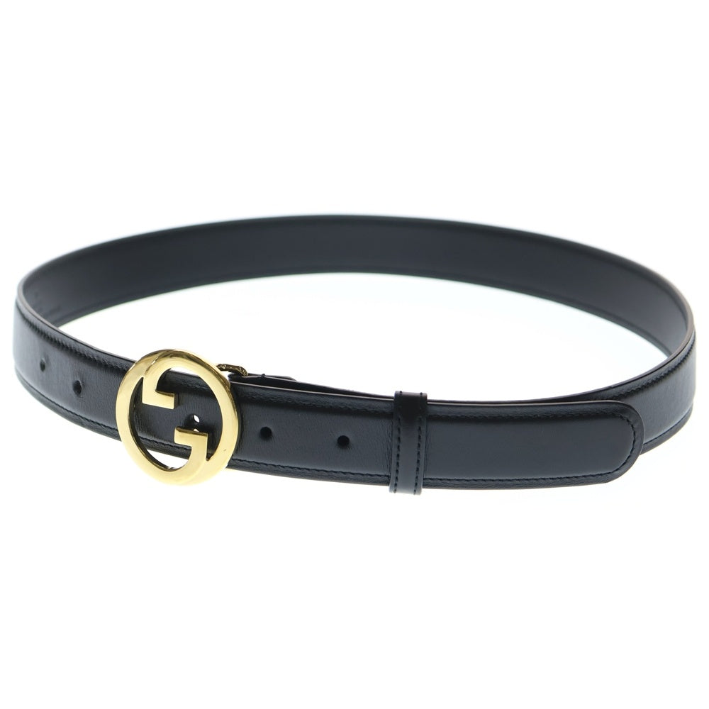 GUCCI(グッチ) インターロッキングG レザーベルト ブラック 690557