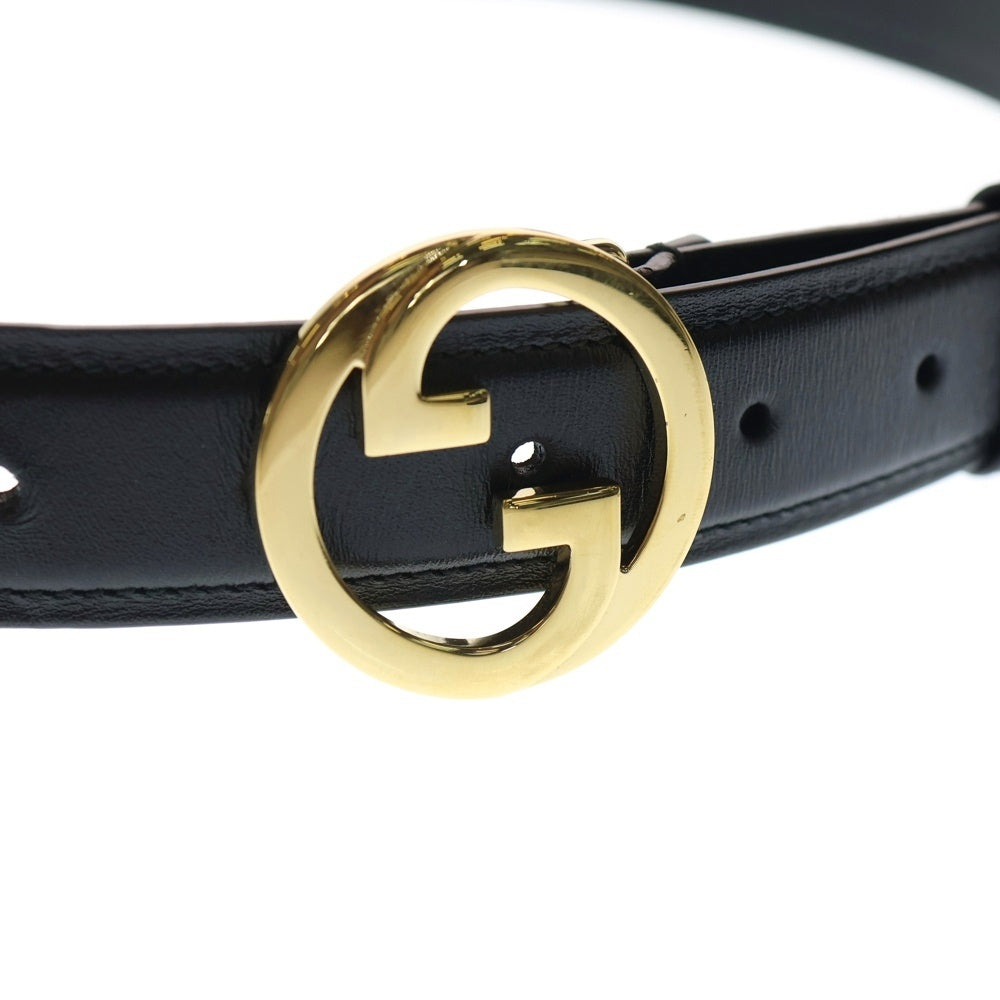 GUCCI(グッチ) インターロッキングG レザーベルト ブラック 690557