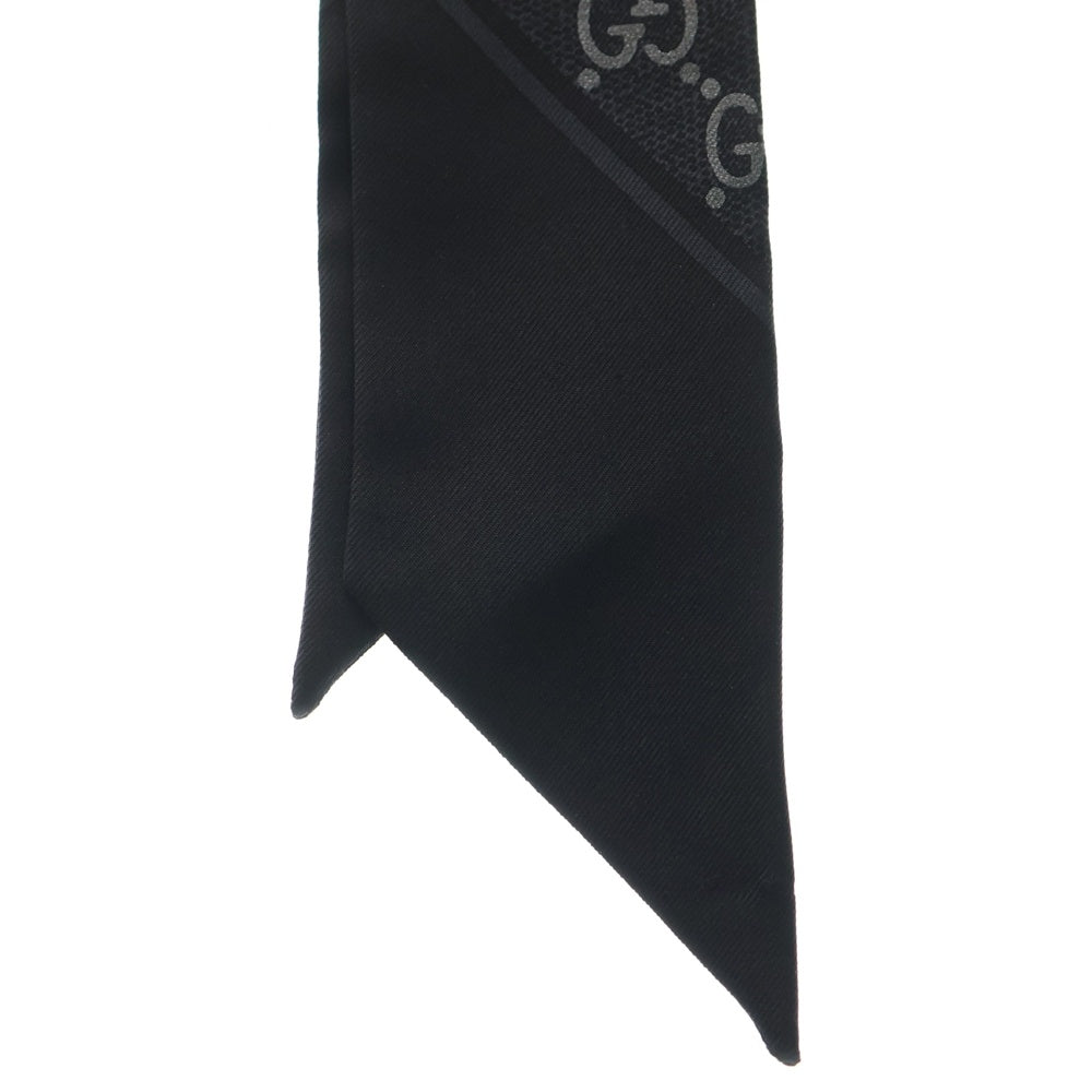 GUCCI(グッチ) ラメGGスプリーム シルク スカーフ ブラック 812250