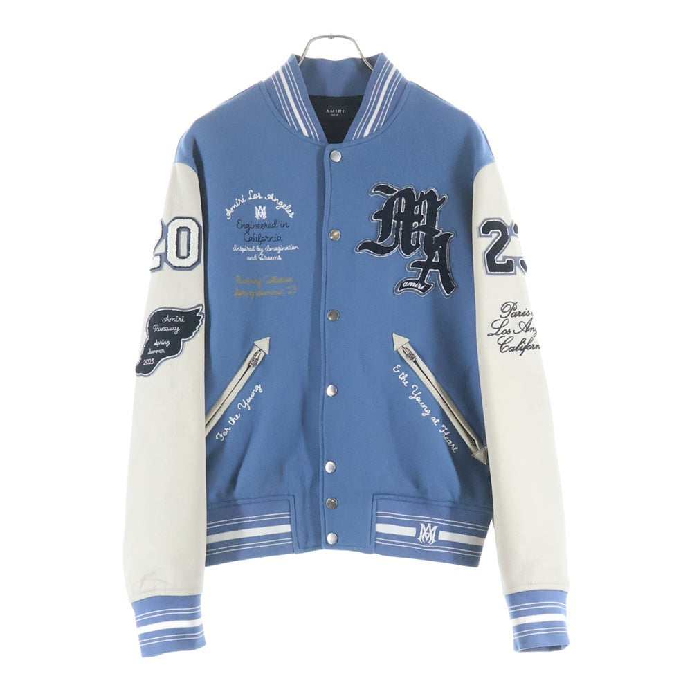 AMIRI(アミリ) Oversized Varsity Jacket オーバー サイズ バーシティ ジャケット スタジャン ブルー