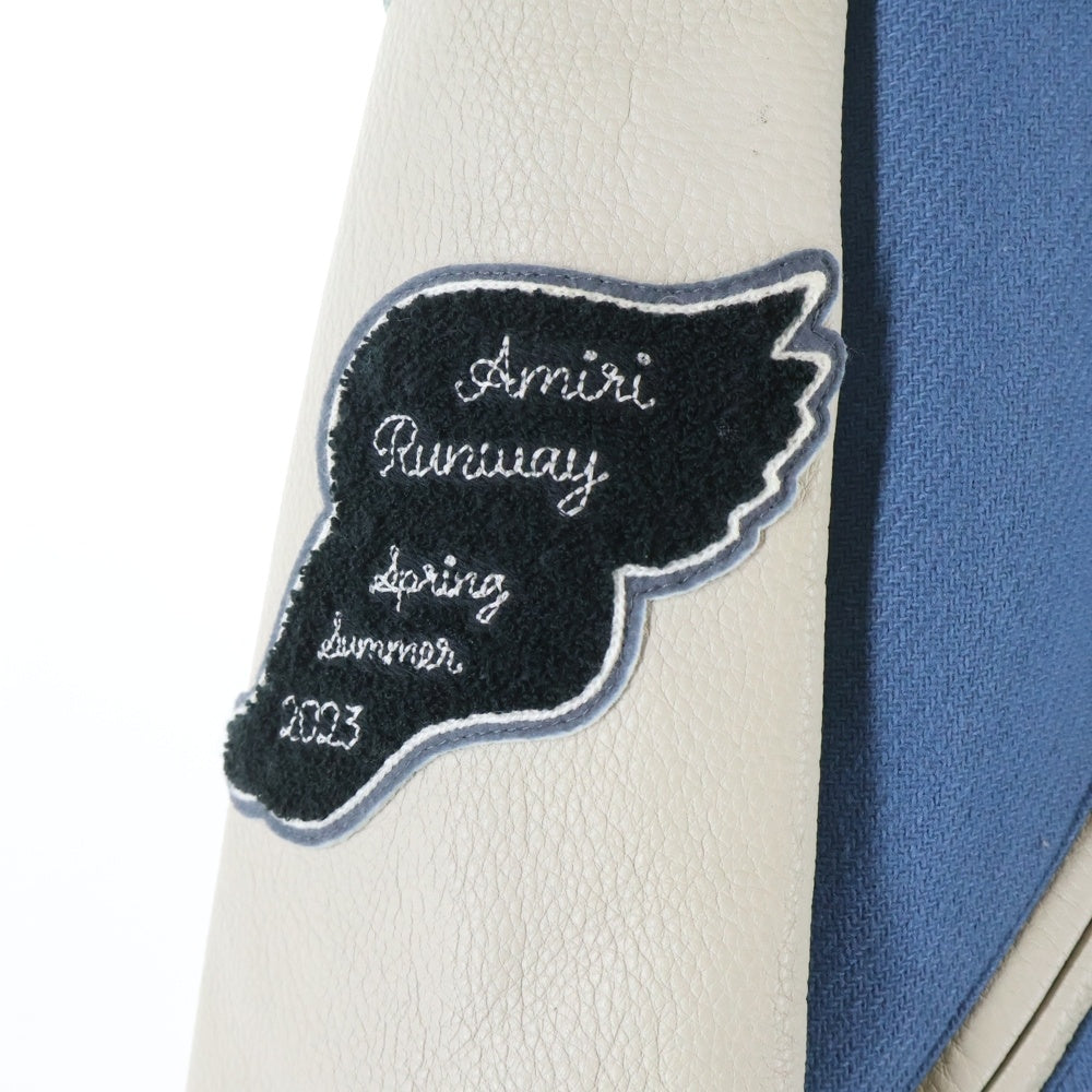 AMIRI(アミリ) Oversized Varsity Jacket オーバー サイズ バーシティ ジャケット スタジャン ブルー