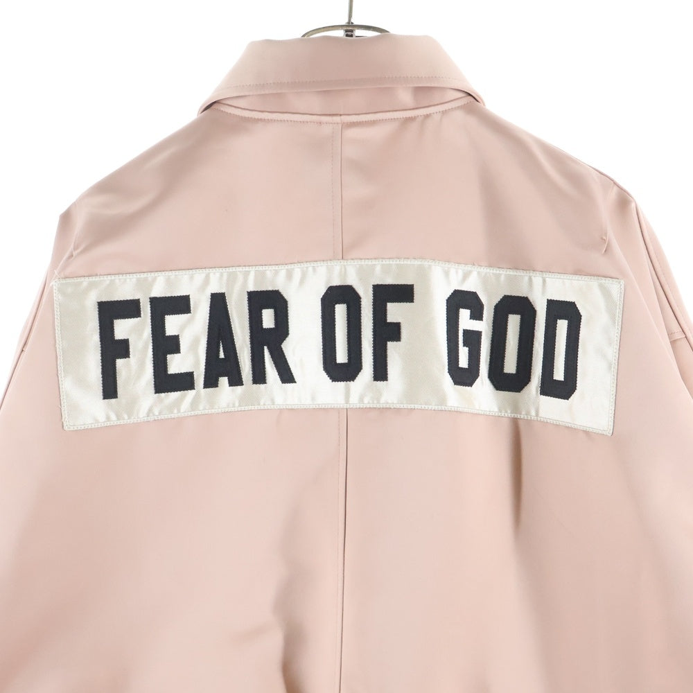 FEAR OF GOD(フィアオブゴッド) サテンベースボールジャケット ロゴパッチ ピンク 5C17N