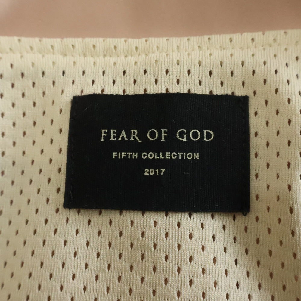 FEAR OF GOD(フィアオブゴッド) サテンベースボールジャケット ロゴパッチ ピンク 5C17N