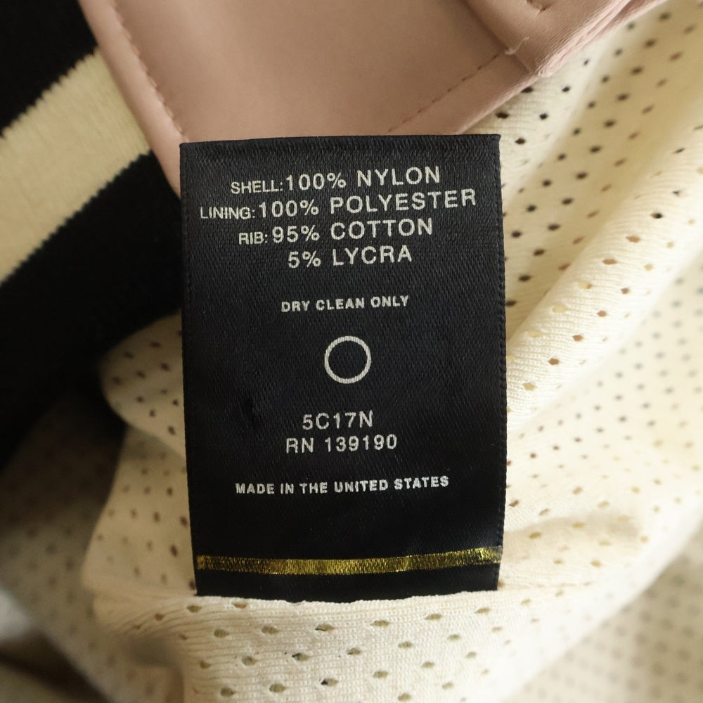 FEAR OF GOD(フィアオブゴッド) サテンベースボールジャケット ロゴパッチ ピンク 5C17N