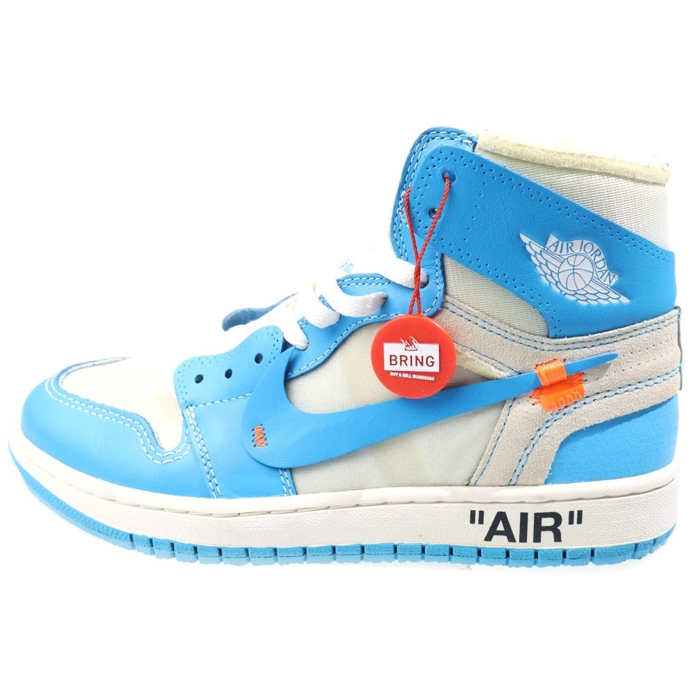 NIKE(ナイキ) × OFF-WHITE AIR JORDAN 1 POWDER BLUE UNC オフホワイト エアジョーダン1パウダーブルーハイカットスニーカー ホワイト/ブルー AQ0818-148 26.5cm/US8.5
