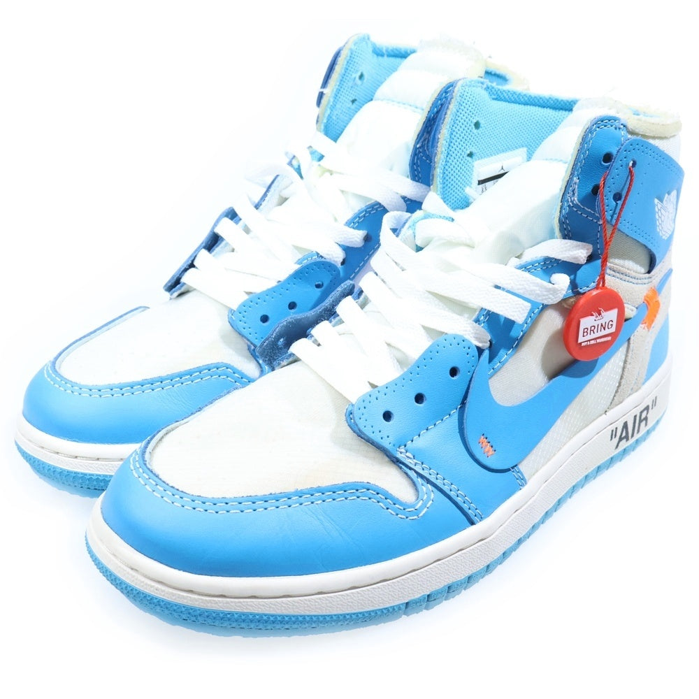 NIKE(ナイキ) × OFF-WHITE AIR JORDAN 1 POWDER BLUE UNC オフホワイト エアジョーダン1パウダーブルーハイカットスニーカー ホワイト/ブルー AQ0818-148 26.5cm/US8.5