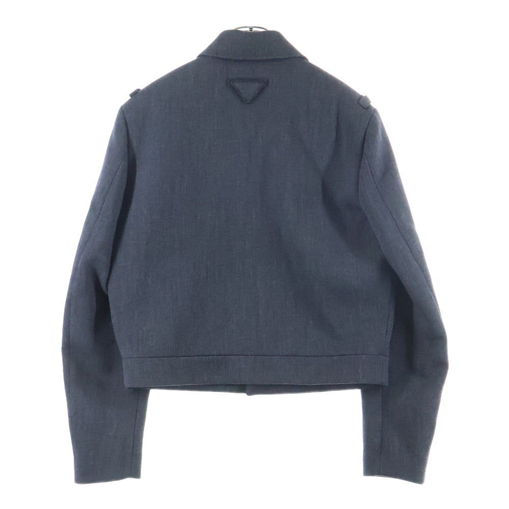 PRADA(プラダ) トライアングルロゴ ウールブルゾンジャケット テーラードジャケット グレー SGC362 S232 1VJ9