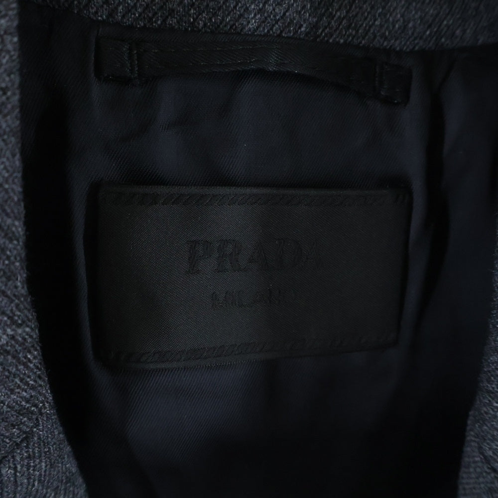 PRADA(プラダ) トライアングルロゴ ウールブルゾンジャケット テーラードジャケット グレー SGC362 S232 1VJ9