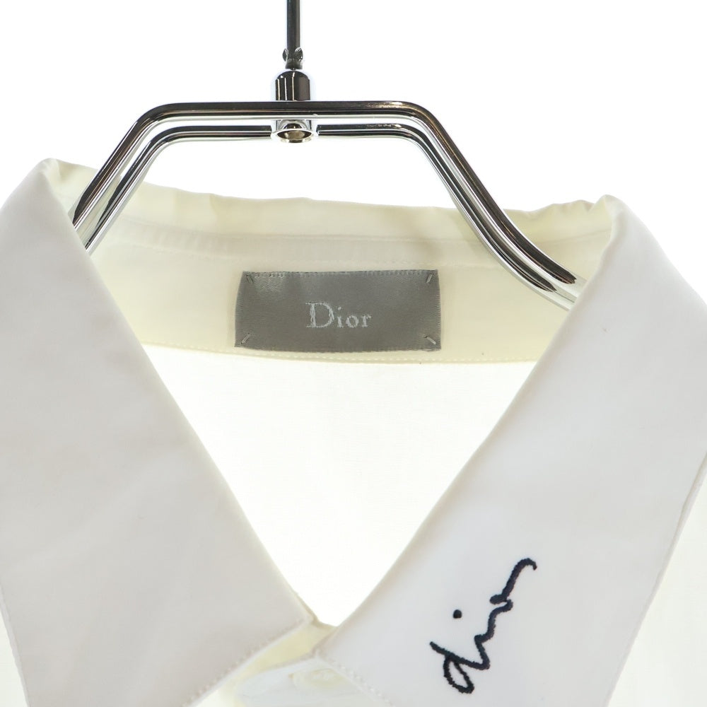 DIOR(ディオール) Long Sleeve White Shirt ロゴ刺繍 レギュラーカラー長袖シャツ 463C541W6680 ホワイト