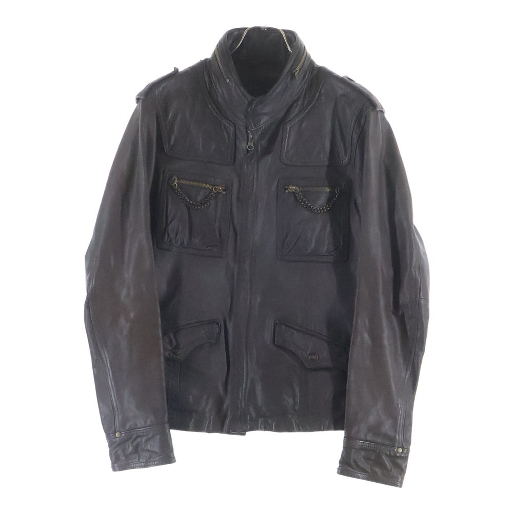 HALB(ハルプ) レザージャケット シングルライダースジャケット ブラウン 5641904-2