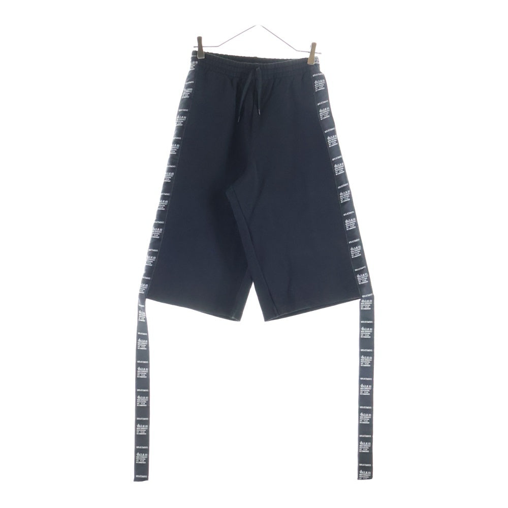 VETEMENTS(ヴェトモン) 18SS ロゴテープデザイン ハーフパンツ ショーツ ブラック WSS18PA9