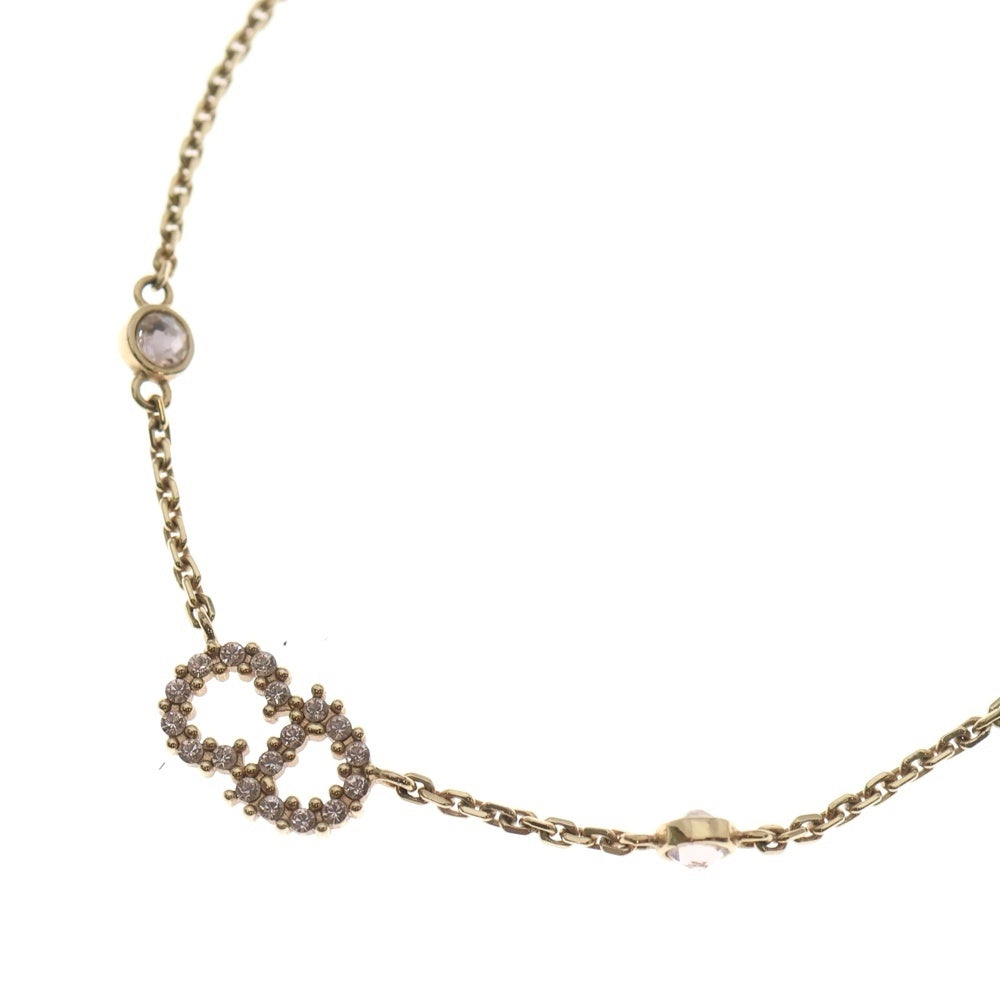 DIOR(ディオール) D Lune ディー リュヌ パール装飾 CDアイコン ゴールドチェーンネックレス ゴールド レディース