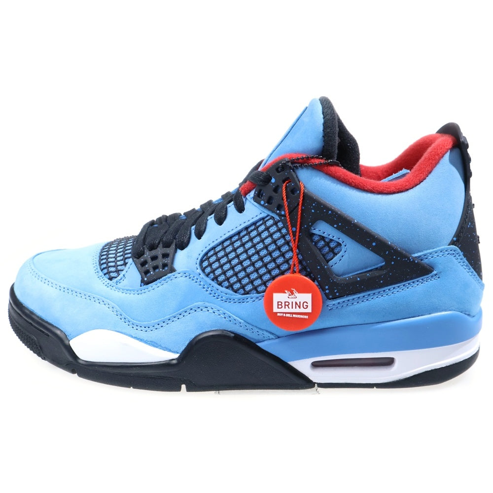 NIKE(ナイキ) ×TRAVIS SCOTT AIR JORDAN 4 RETRO CACTUS JACK 308497-406 トラヴィススコット エアジョーダン 4 ハイカットスニーカー ブルー US9.5/27.5cm