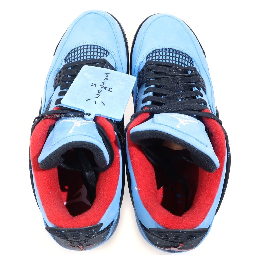 NIKE(ナイキ) ×TRAVIS SCOTT AIR JORDAN 4 RETRO CACTUS JACK 308497-406 トラヴィススコット エアジョーダン 4 ハイカットスニーカー ブルー US9.5/27.5cm