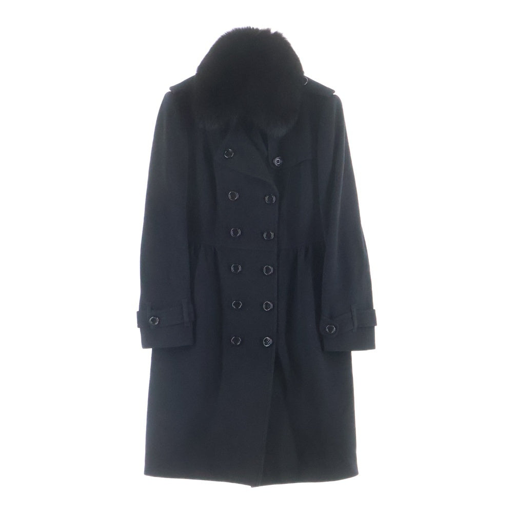 BURBERRY(バーバリー) ファックスファー ウール×カシミヤ ロングコート ブラック B1B67-443-09 レディース