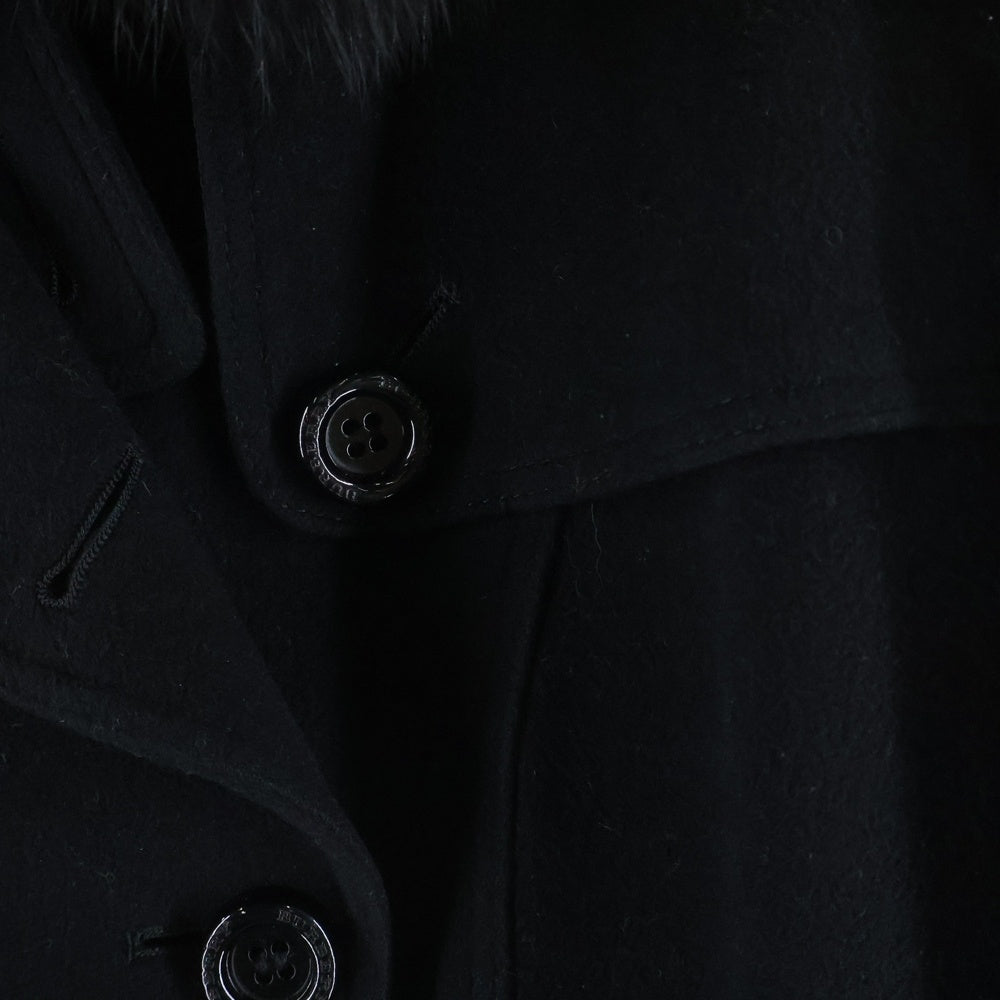 BURBERRY(バーバリー) ファックスファー ウール×カシミヤ ロングコート ブラック B1B67-443-09 レディース