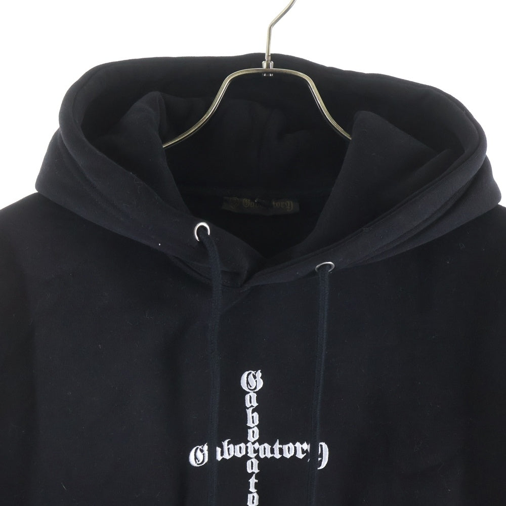 Gaboratory/Gabor(ガボラトリー/ガボール) EMBROIDERY HOODIE エンブロイダリー プルオーバーパーカー フーディー ブラック