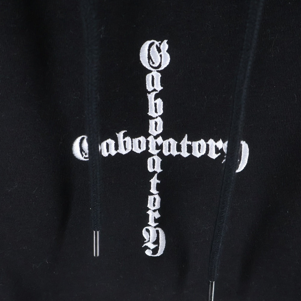Gaboratory/Gabor(ガボラトリー/ガボール) EMBROIDERY HOODIE エンブロイダリー プルオーバーパーカー フーディー ブラック