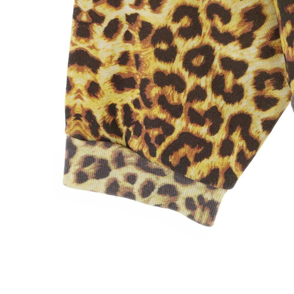 CELINE(セリーヌ) 21SS フロントロゴ レオパード柄 コットンパーカー イエロー/ブラウン 2Y321519M