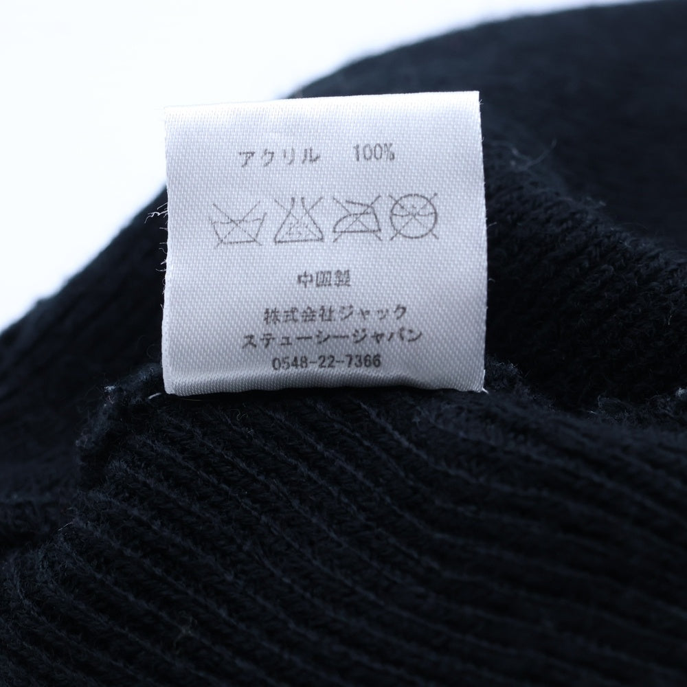 STUSSY(ステューシー) SS-Link ロゴ刺繍 ニット帽 ビーニー ブラック