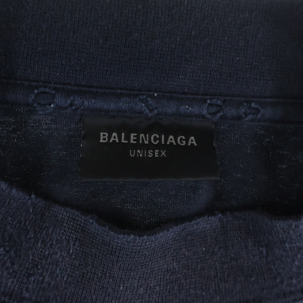 BALENCIAGA(バレンシアガ) デストロイ加工 ラメロゴ 半袖Tシャツ カットソー グレー 783399