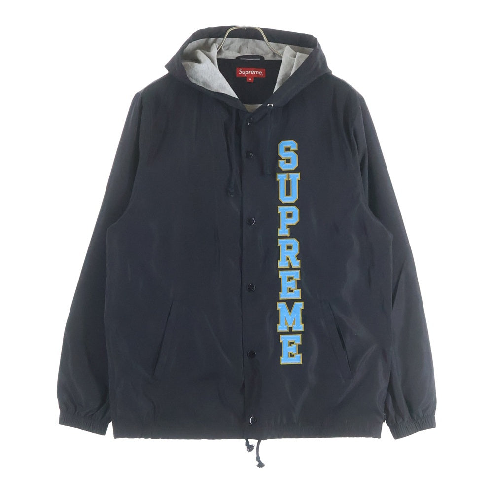 SUPREME(シュプリーム) 17SS Vertical Logo Hooded Coaches Jacket ヴァーティカルロゴ ナイロン コーチジャケット ブラック