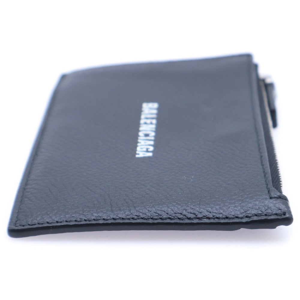 BALENCIAGA(バレンシアガ) ロゴプリント レザーカードケース コインケース ブラック 640535