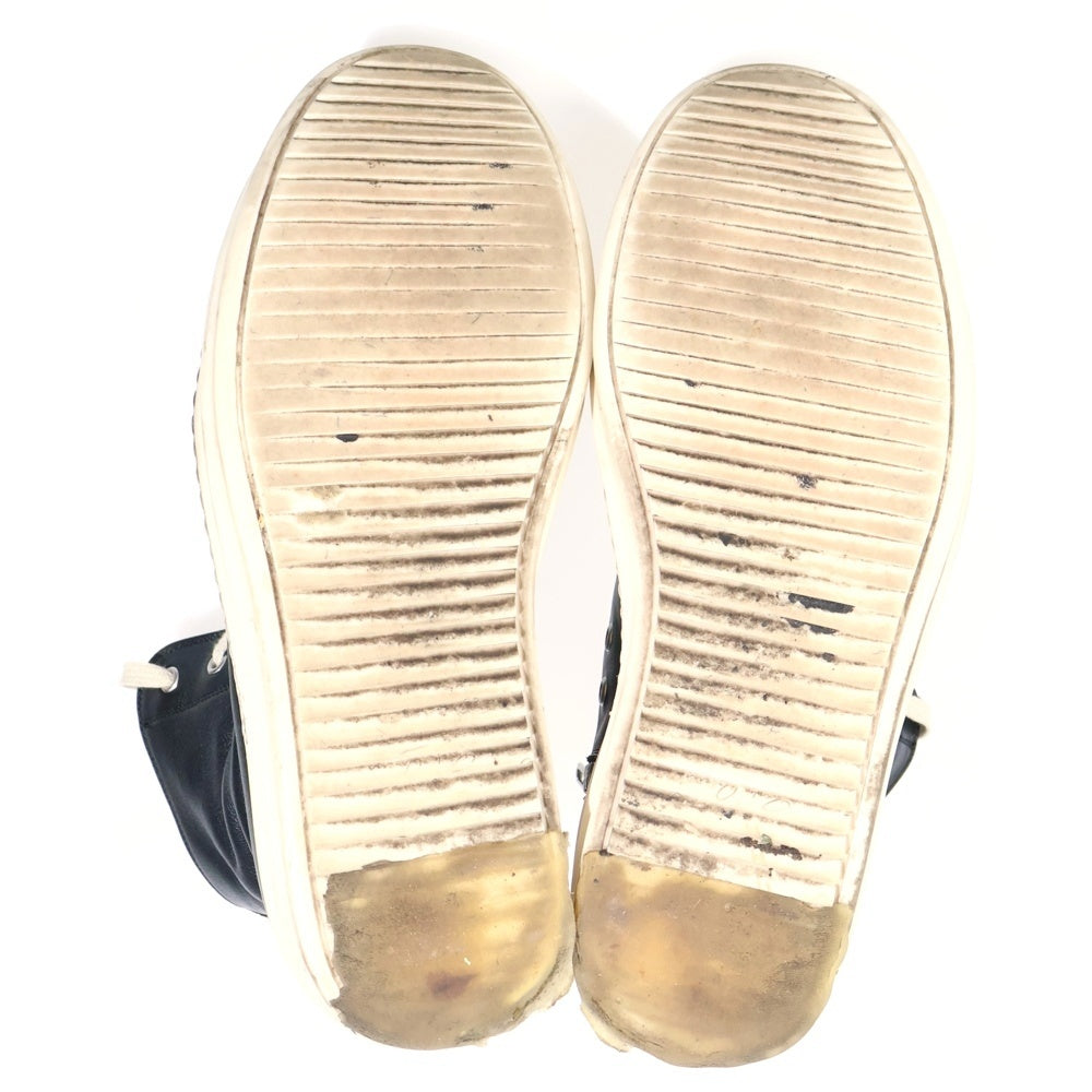 Rick Owens(リックオウエンス) RAMONES ラモーンズ レザーハイカットスニーカー ブラック
