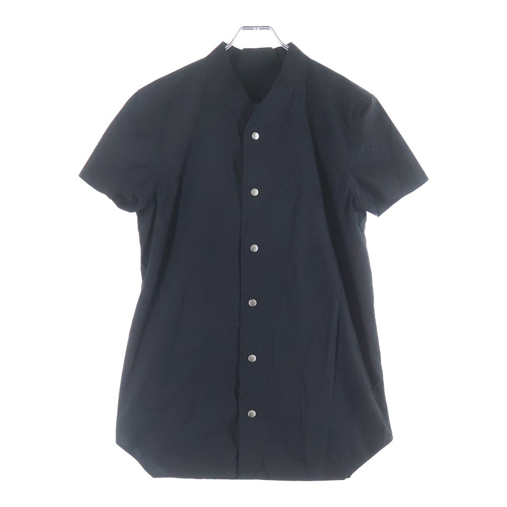 Rick Owens(リックオウエンス) 20SS GOLF SHIRT ノーカラー ゴルフシャツ 半袖シャツ ブラック RU20S7292