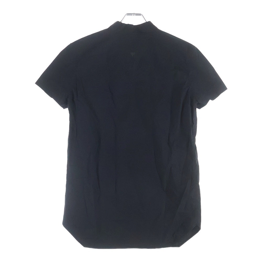 Rick Owens(リックオウエンス) 20SS GOLF SHIRT ノーカラー ゴルフシャツ 半袖シャツ ブラック RU20S7292