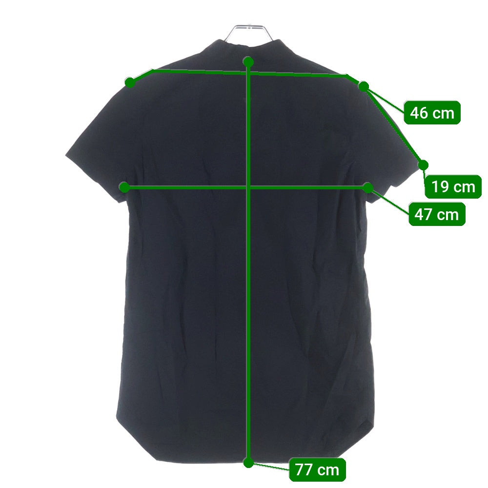 Rick Owens(リックオウエンス) 20SS GOLF SHIRT ノーカラー ゴルフシャツ 半袖シャツ ブラック RU20S7292