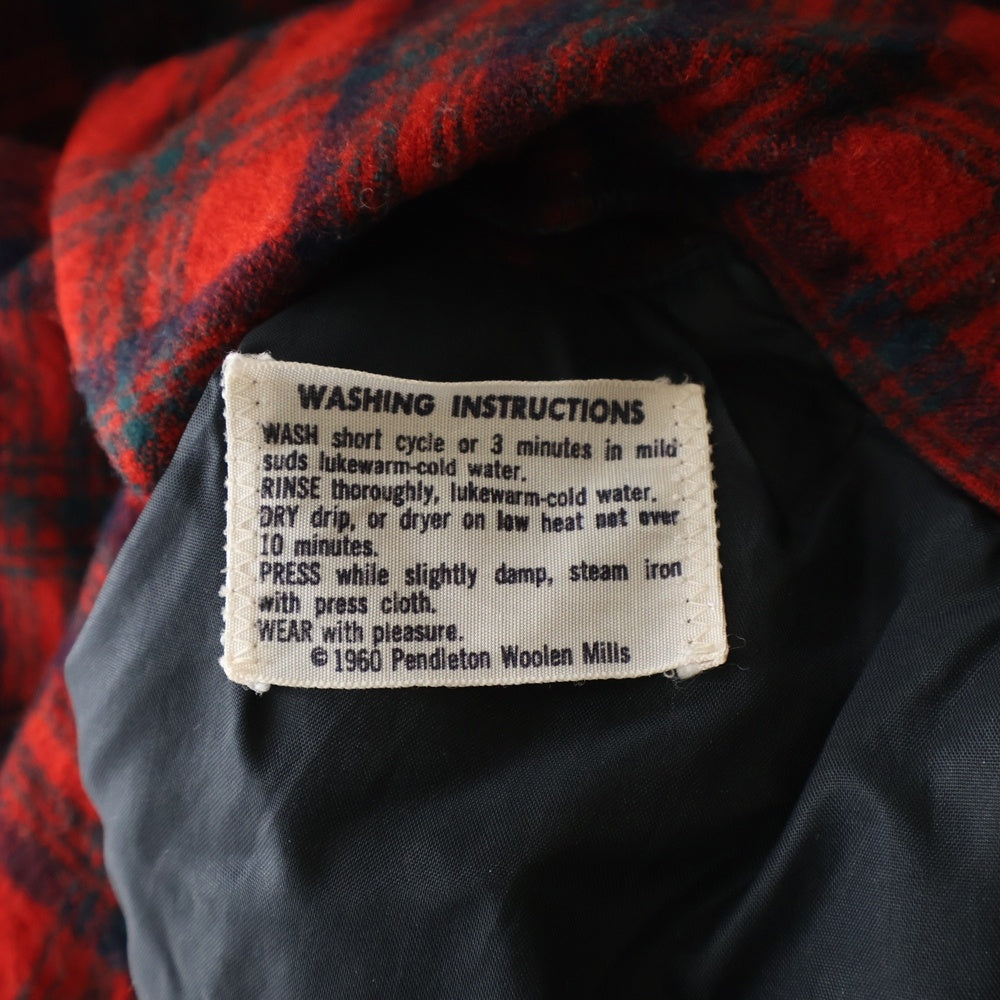 PENDLETON(ペンドルトン) 50S VINTAGE ヴィンテージ ボートシャツ バージン ウール チェック 長袖 シャツ レッド