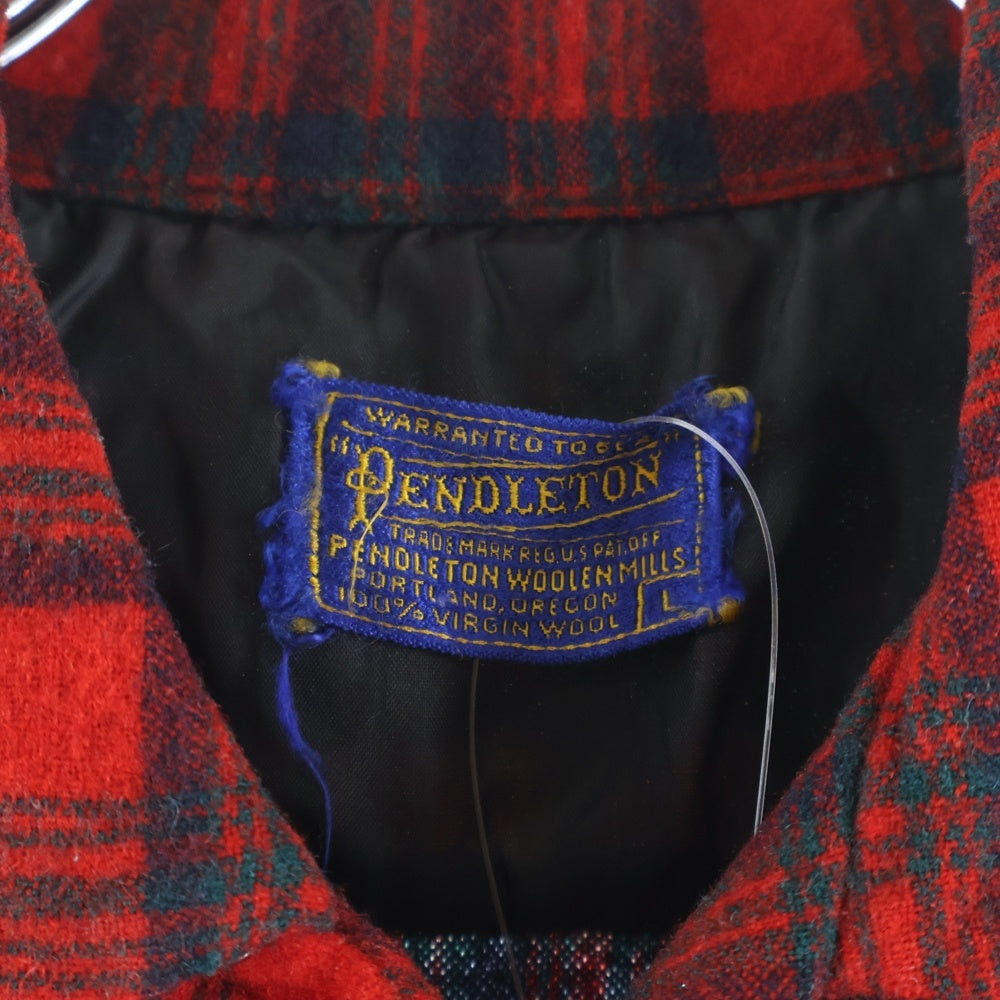 PENDLETON(ペンドルトン) 50S VINTAGE ヴィンテージ ボートシャツ バージン ウール チェック 長袖 シャツ レッド