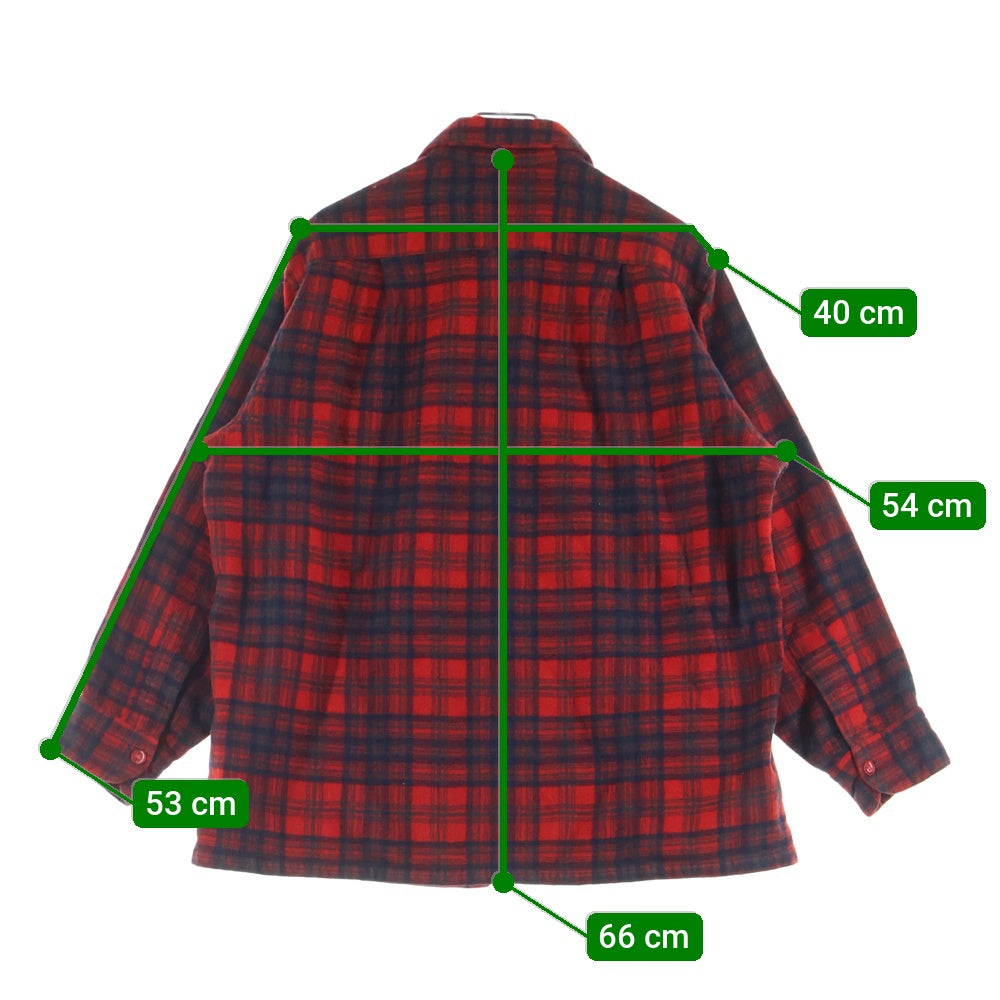 PENDLETON(ペンドルトン) 50S VINTAGE ヴィンテージ ボートシャツ バージン ウール チェック 長袖 シャツ レッド