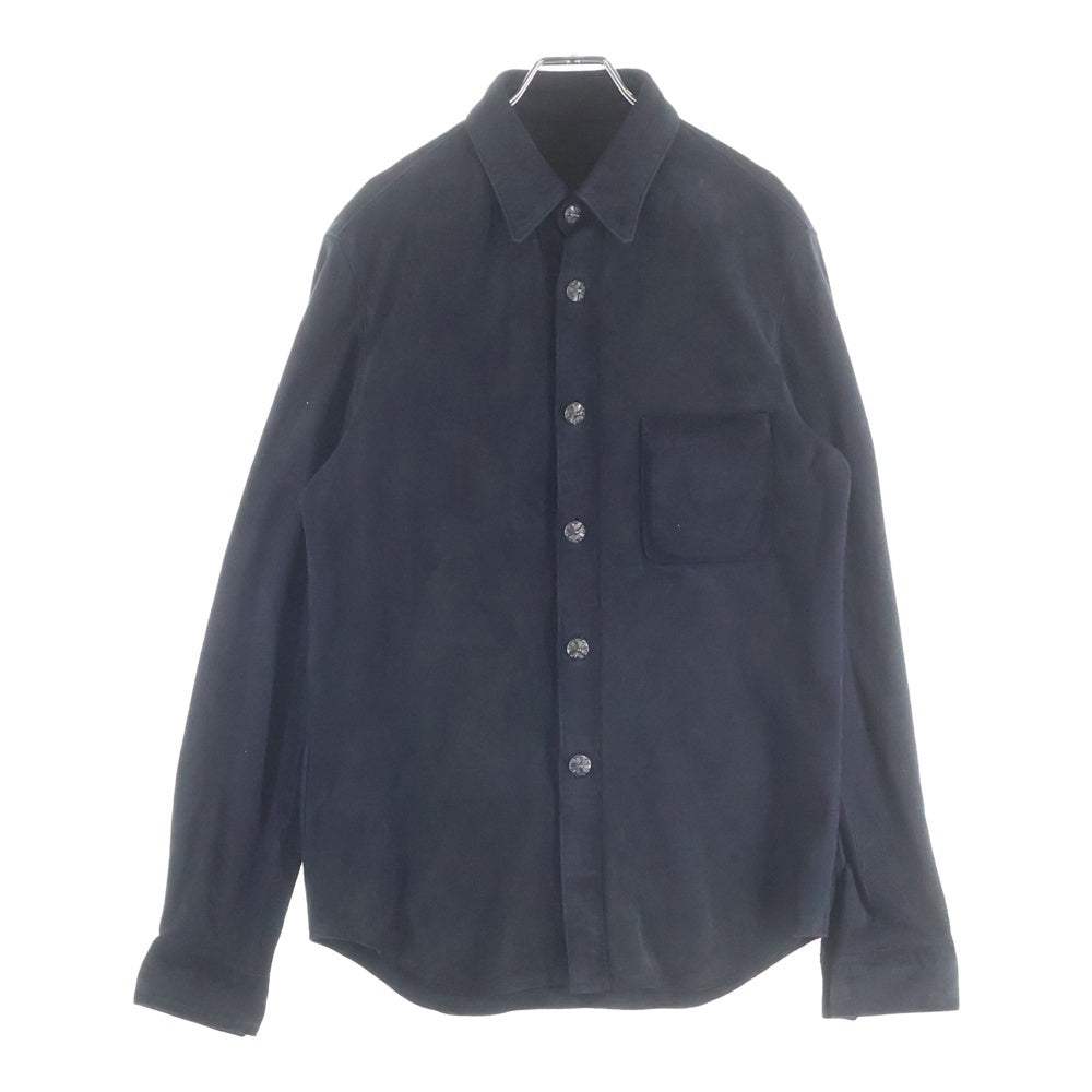 CHROME HEARTS(クロムハーツ) クロスボール スエード レザー 長袖 シャツ ブラック