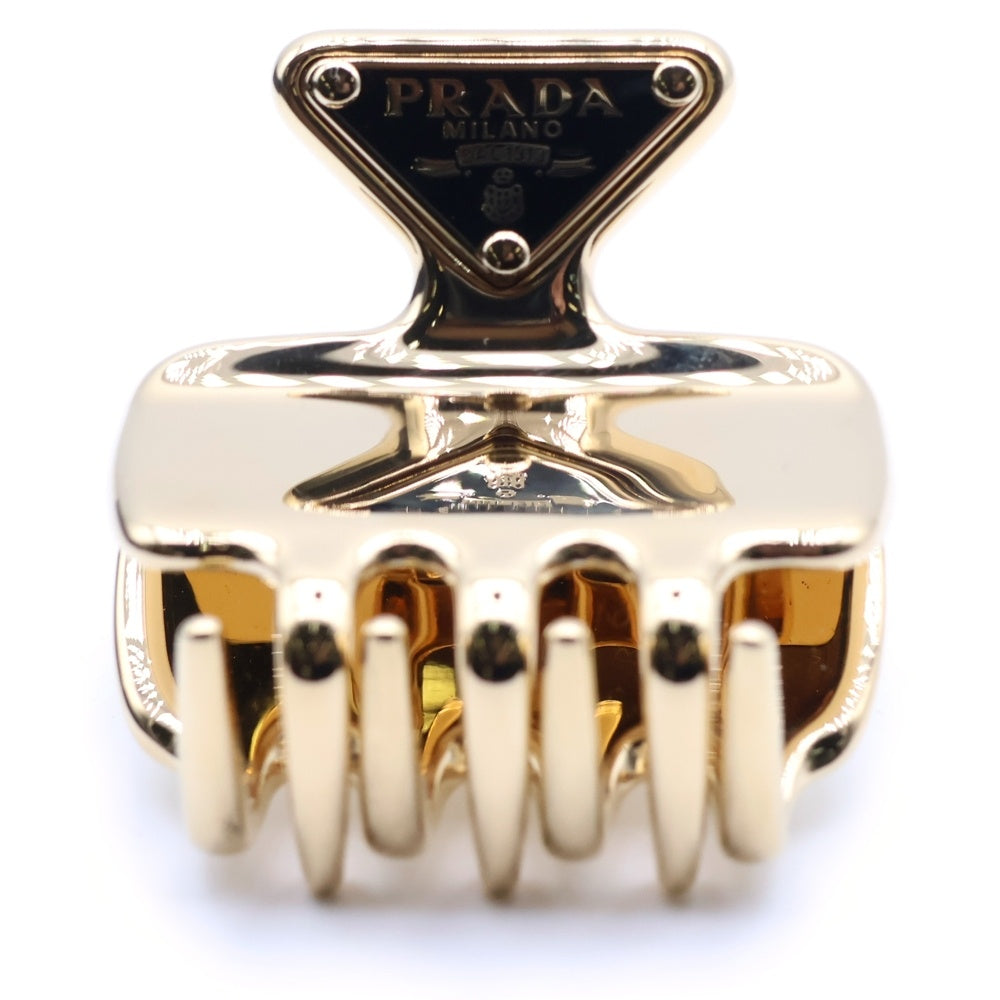 PRADA(プラダ) トライアングルロゴ バレッタ ヘアクリップ ゴールド