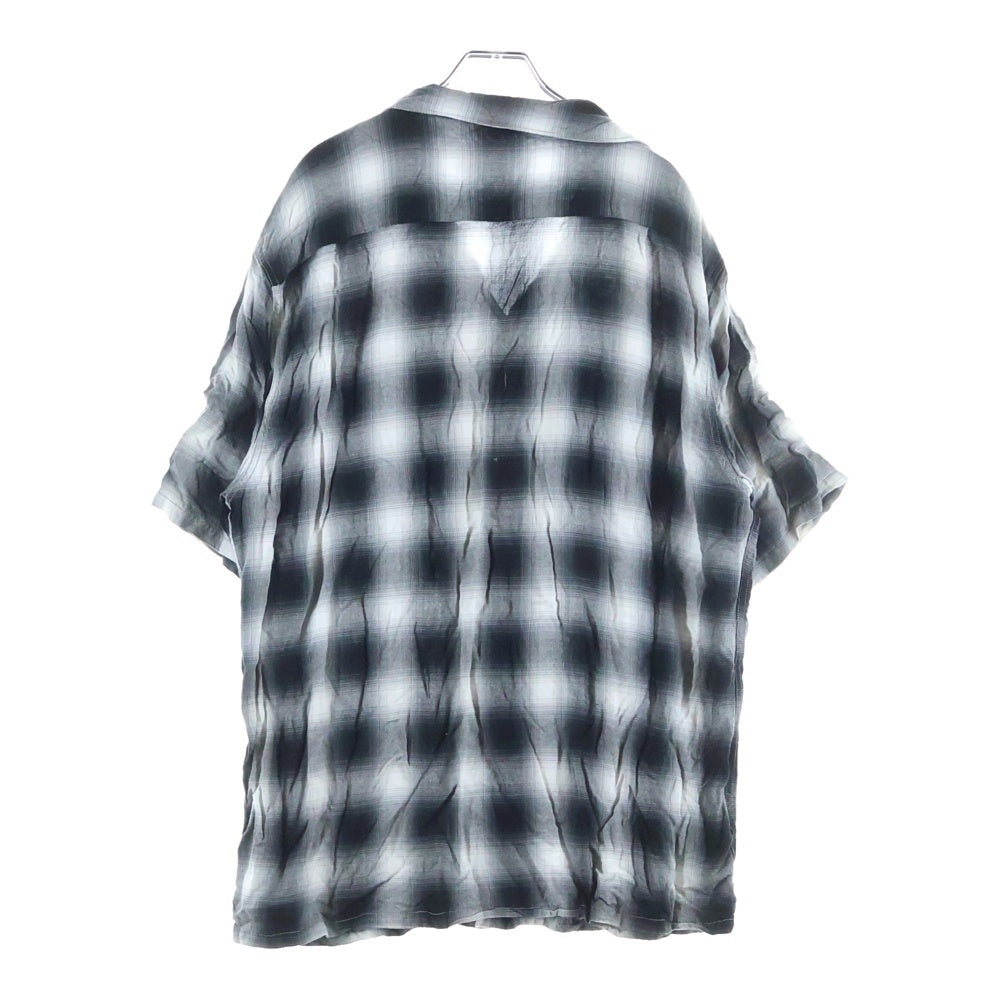 PENNEYS TOWNCRAFT(ぺニーズタウンクラフト) オンブレ チェック レーヨン オープンカラー 半袖 シャツ グレー