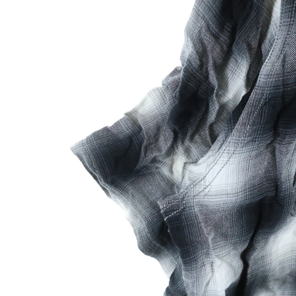 PENNEYS TOWNCRAFT(ぺニーズタウンクラフト) オンブレ チェック レーヨン オープンカラー 半袖 シャツ グレー