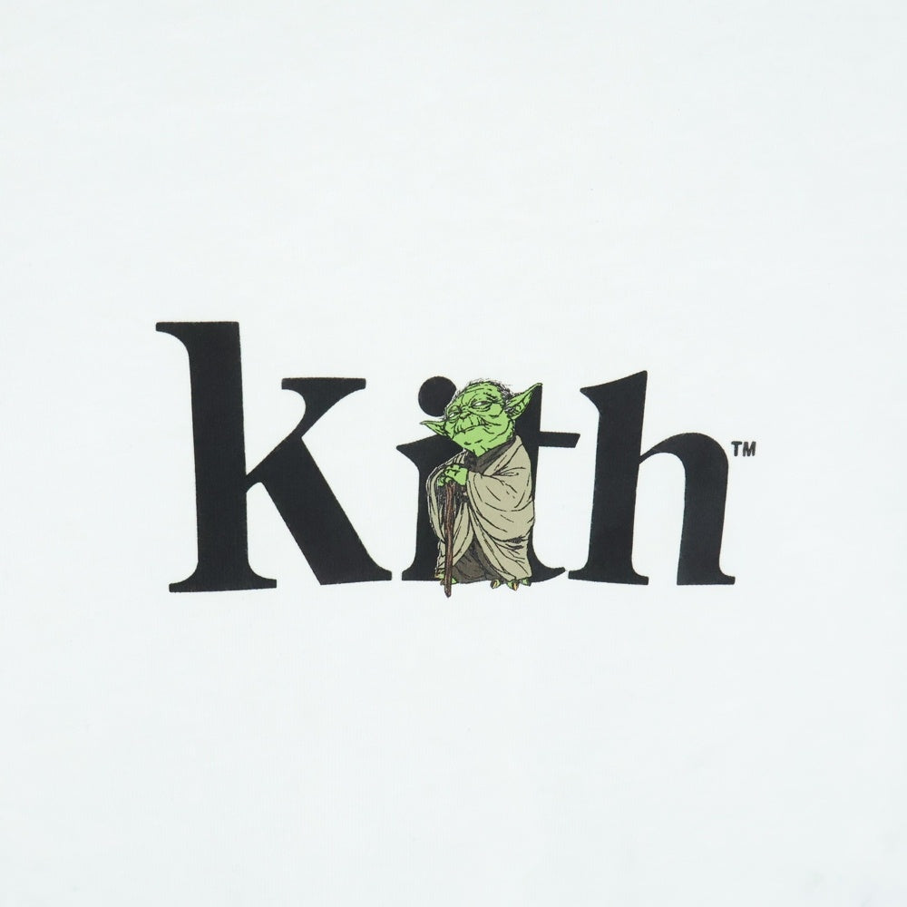 KITH(キス) ×STARWARS Yoda Tee スターウォーズ ヨーダ ロゴプリントクルーネック半袖Tシャツ ホワイト
