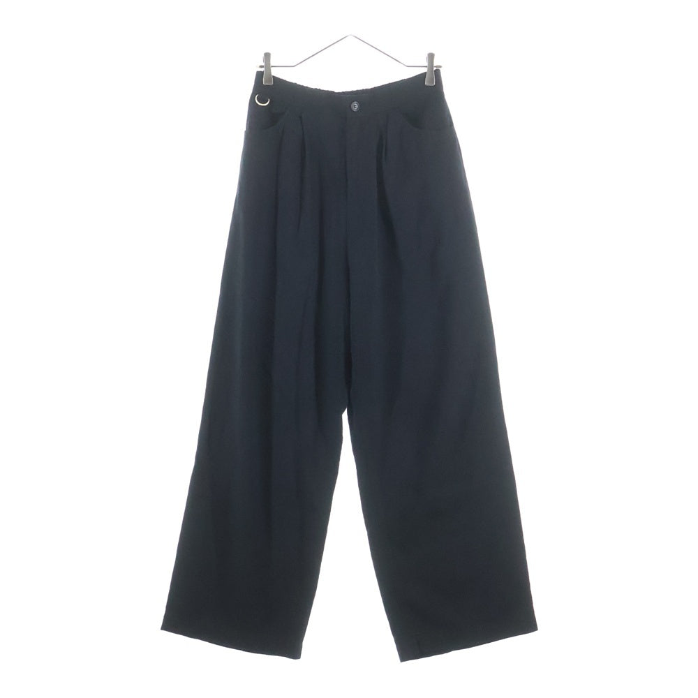 UNDERCOVER(アンダーカバー) 26SS イージーワンタックリネン混ワイドストレートパンツ ブラック UP1F4502