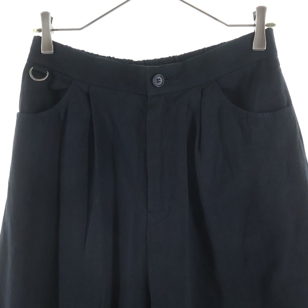UNDERCOVER(アンダーカバー) 26SS イージーワンタックリネン混ワイドストレートパンツ ブラック UP1F4502