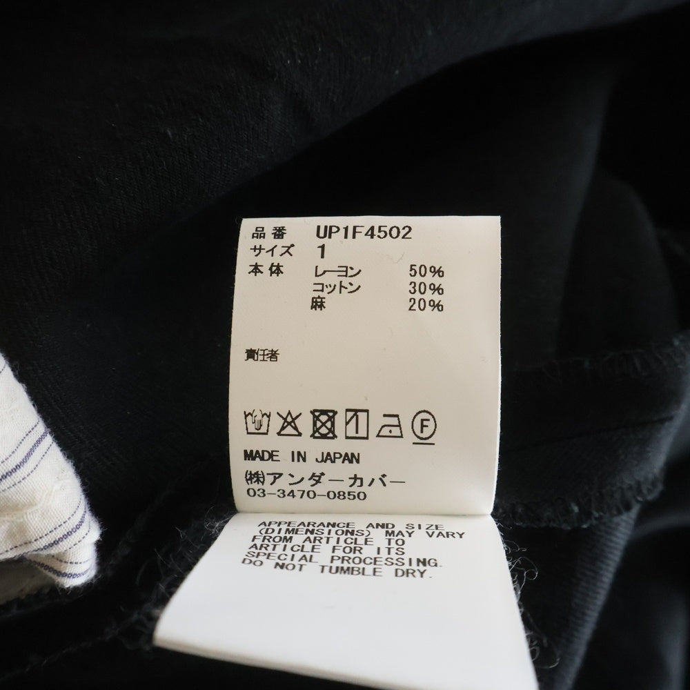 UNDERCOVER(アンダーカバー) 26SS イージーワンタックリネン混ワイドストレートパンツ ブラック UP1F4502