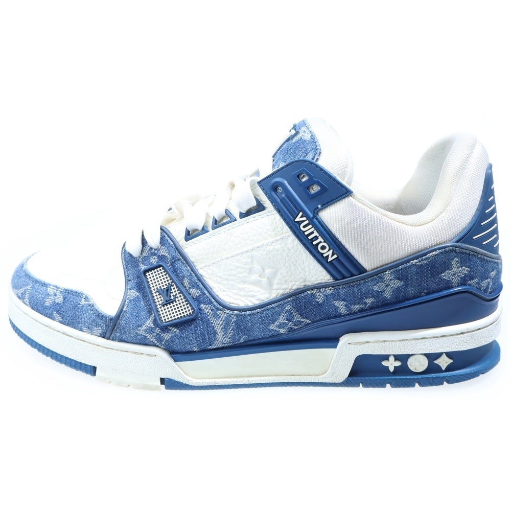 LOUIS VUITTON(ルイヴィトン) LVトレーナー デニム×レザー ローカットスニーカー ブルー×ホワイト US9/27cm