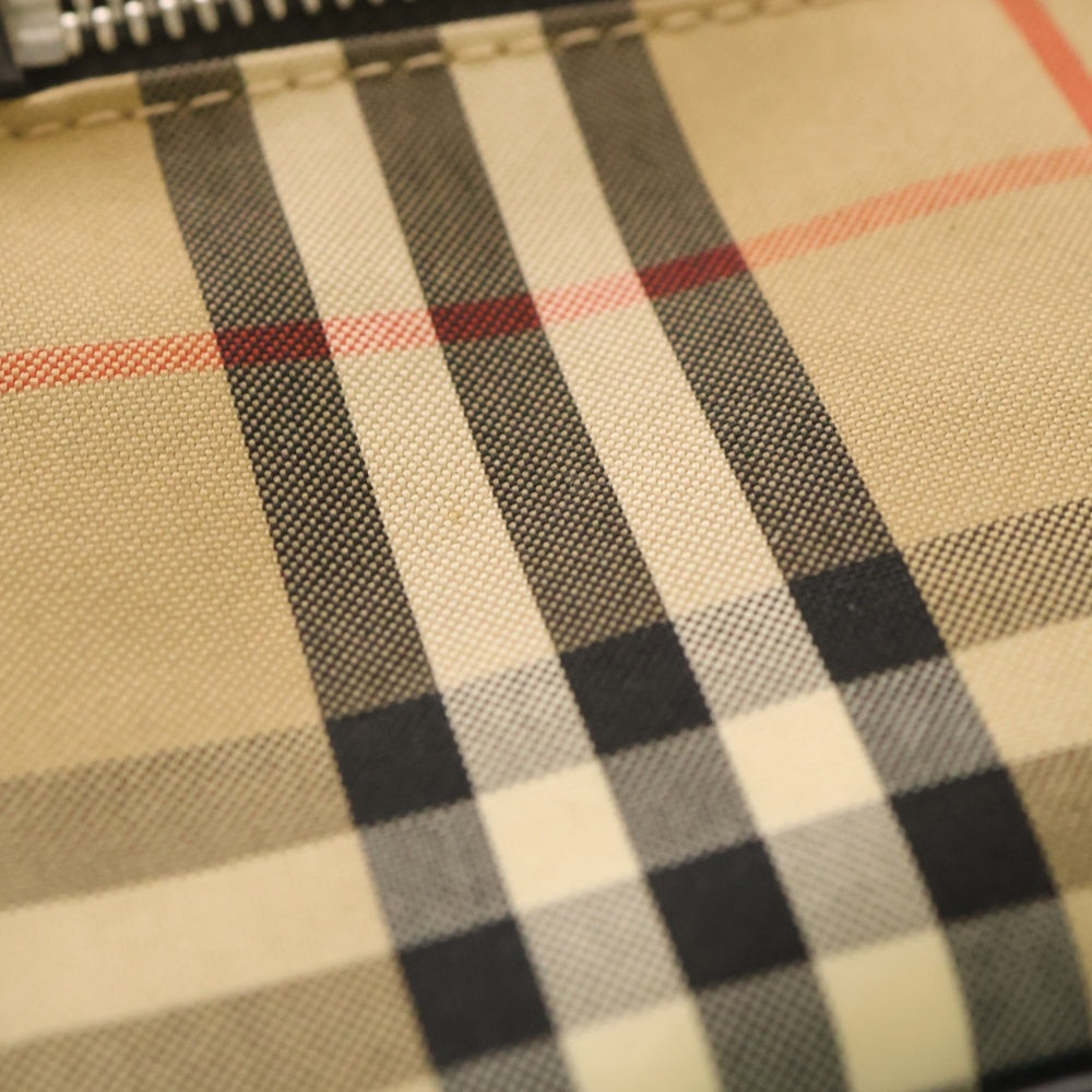 BURBERRY(バーバリー) チェック柄 クロスボディバッグ キャンバス ブラウン 801052