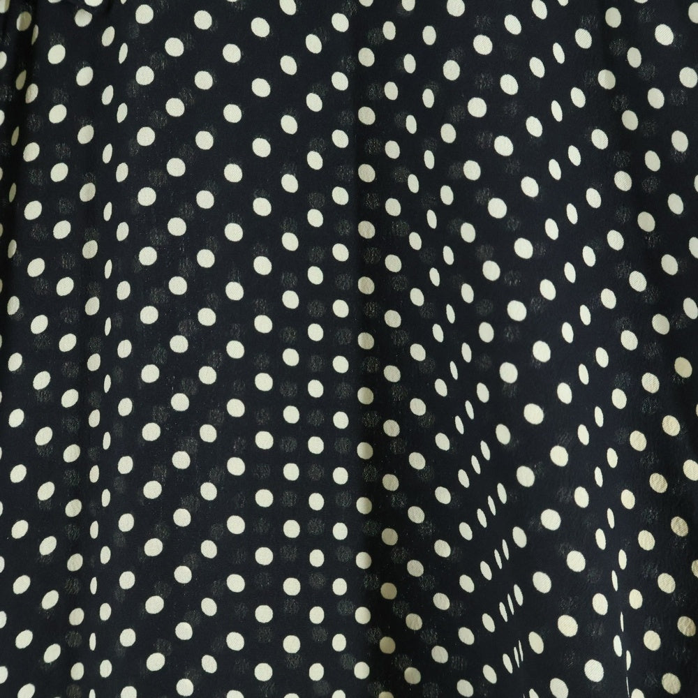 SAINT LAURENT PARIS(サンローランパリ) ポルカドットシルクイヴカラー長袖シャツ ブラック/ホワイト 646850 Y1H53