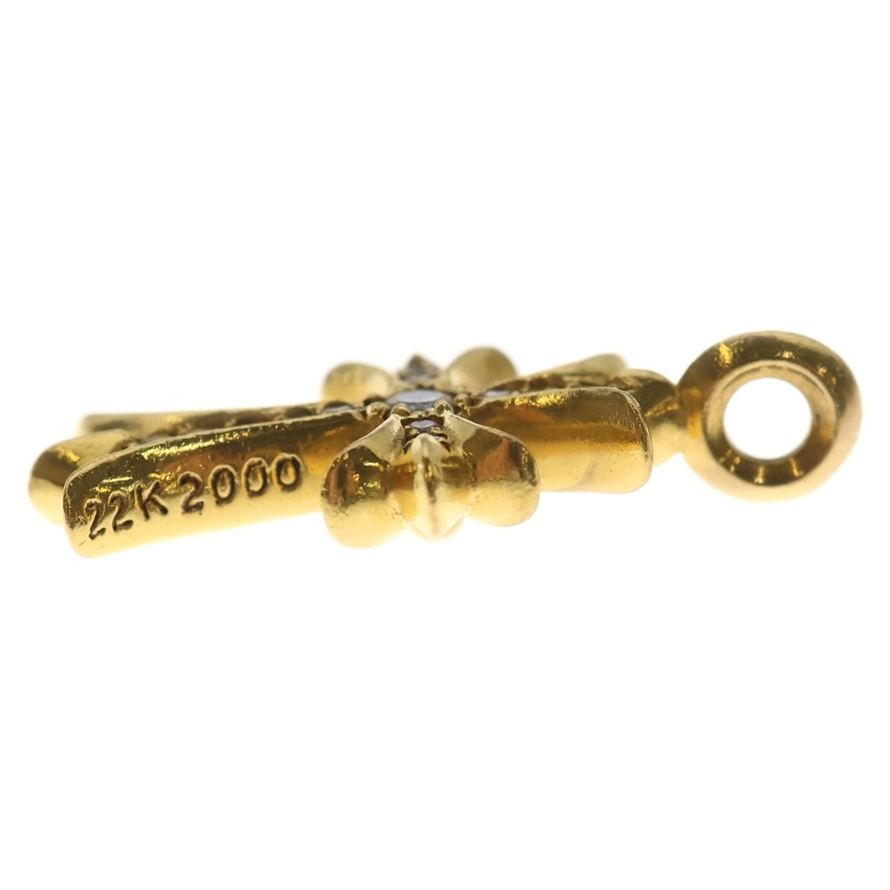 CHROME HEARTS(クロムハーツ) 22K TNY CRSF P/DIA タイニーファットクロス PAVEダイヤ ペンダントトップ ゴールドBCA033