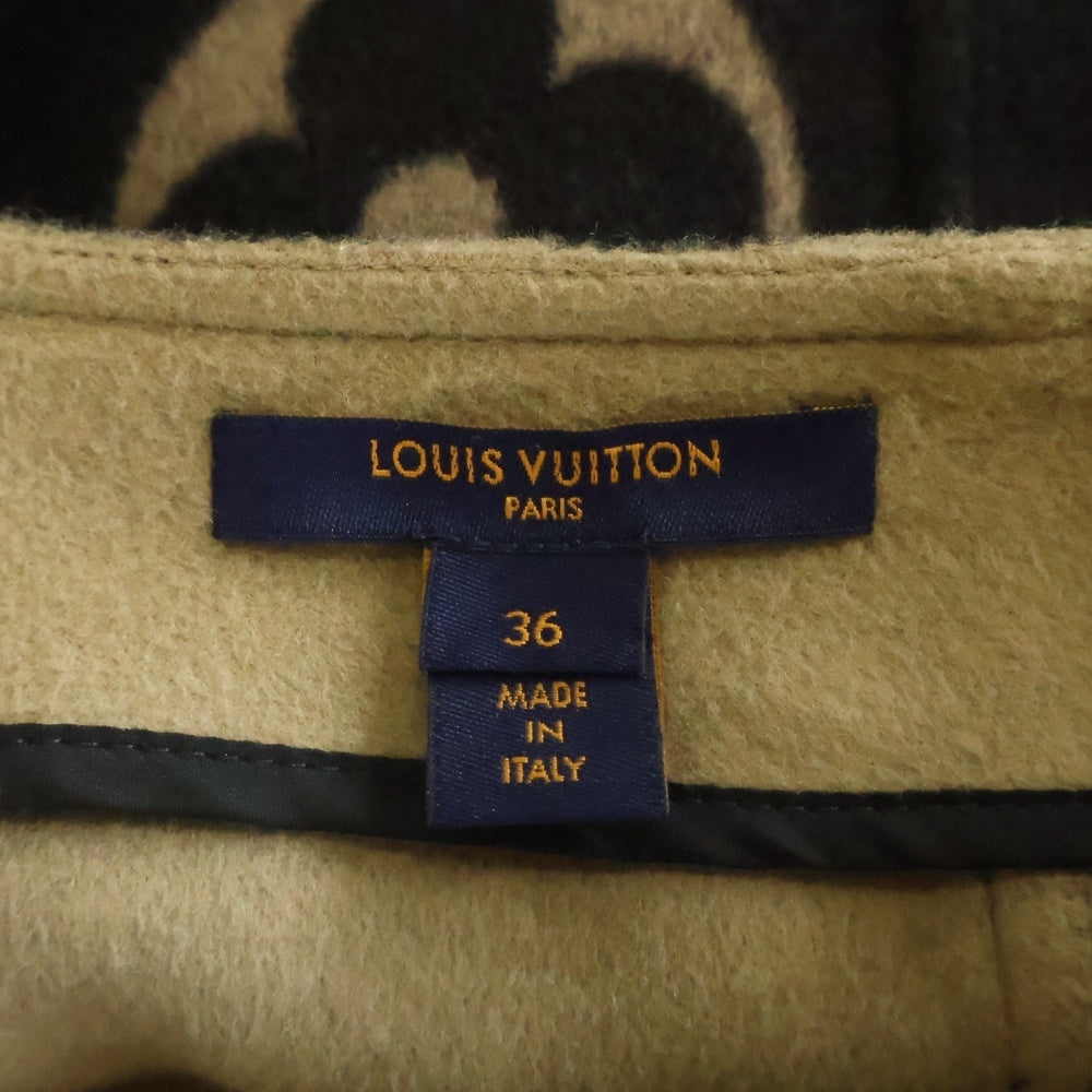 LOUIS VUITTON(ルイヴィトン) 21SS モノグラム ジャイアント シルク×ウール タイトミニスカート ブラウン RW21W TUV FKSK06 レディース