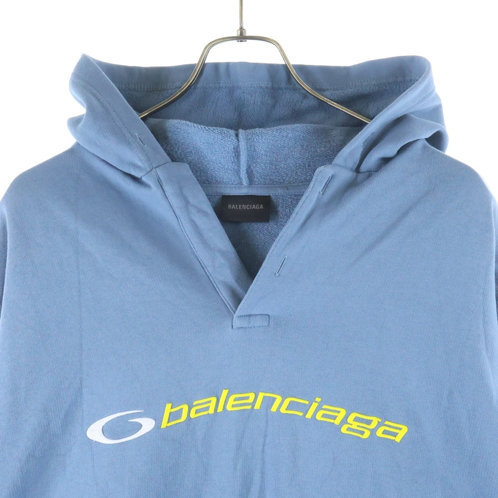 BALENCIAGA(バレンシアガ) エンブロイダリー ロゴ スウェット プルオーバー パーカー ブルー 827939 TSV01