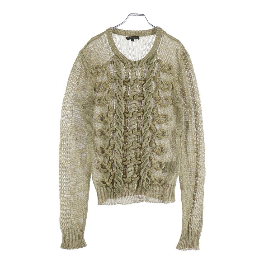 BURBERRY(バーバリー) メッシュ ケーブルニット セーター ゴールド