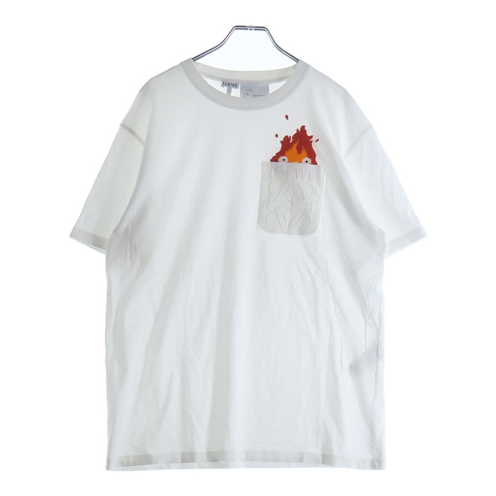 LOEWE(ロエベ) 23SS ×スタジオジブリ ハウルの動く城 刺繍デザイン半袖Tシャツ カットソー ホワイト HB44Y22X03